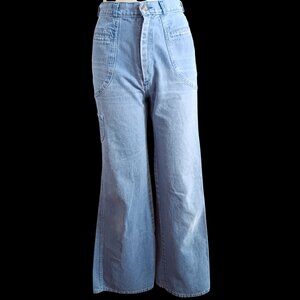 Vintage Women's Disco Jeans 25x29 9/10 High-Waisted Denim Carpenter Flare 1970's